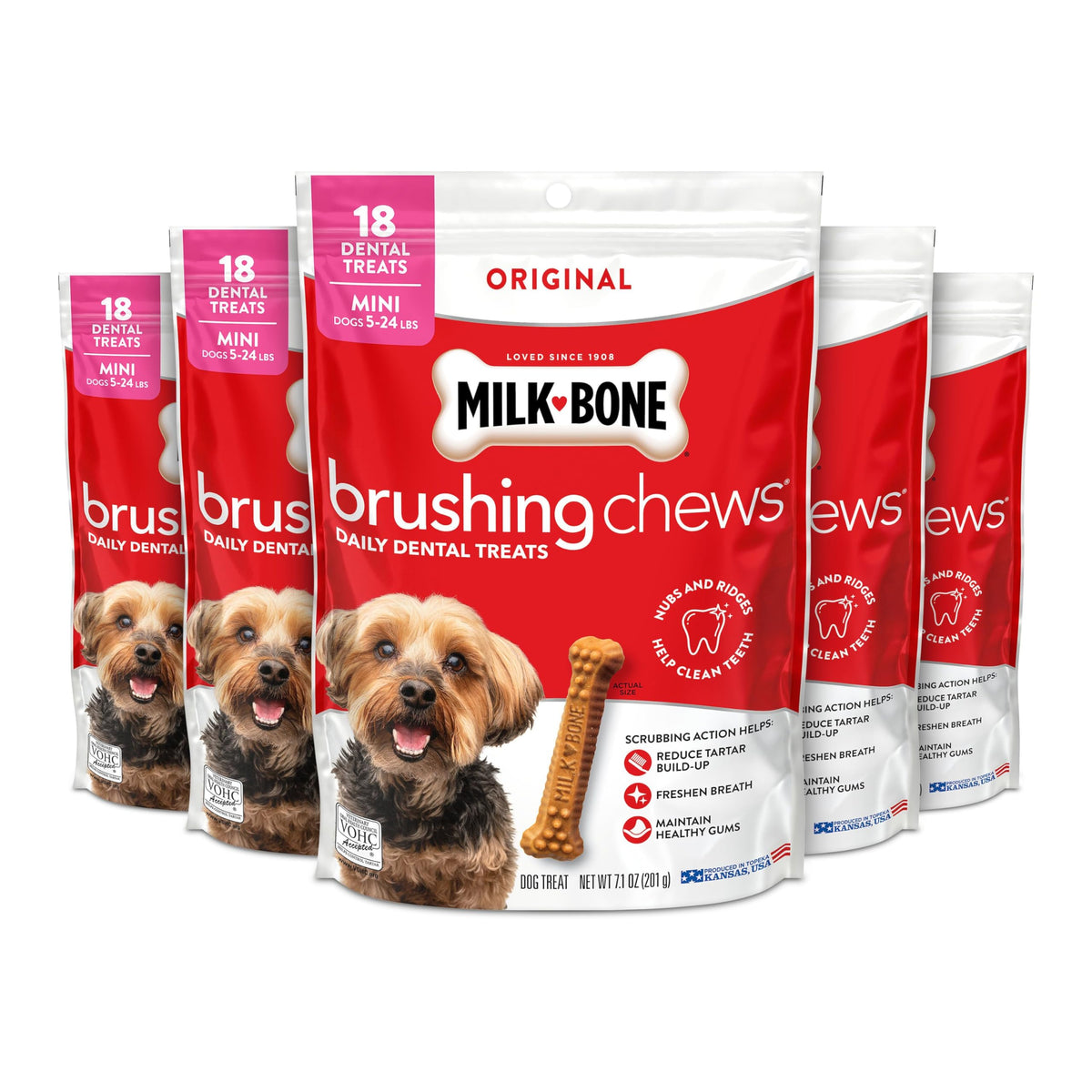 Milk-Bone Brushing Chews, Small/Medium, Original Flavor, 35 Dental Treats