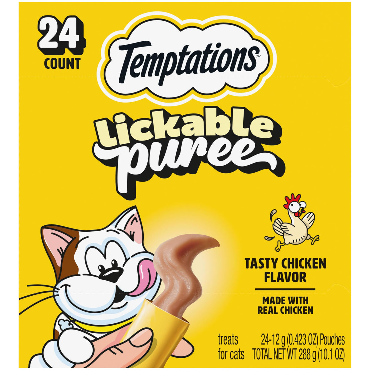 Temptations Creamy Puree Lickable Cat Treats, Beef Liver, 16 Count