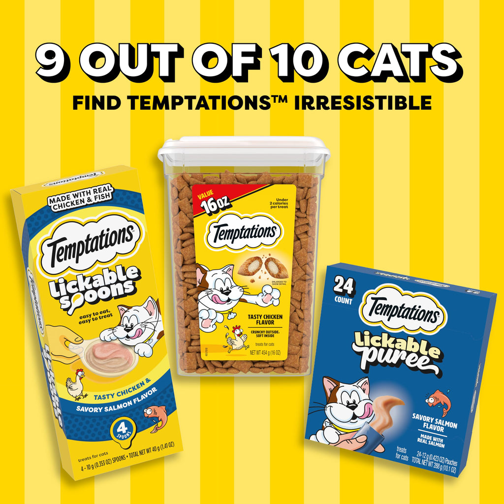 Temptations Classic Crunchy and Soft Cat Treats, Seafood Medley, 16 oz