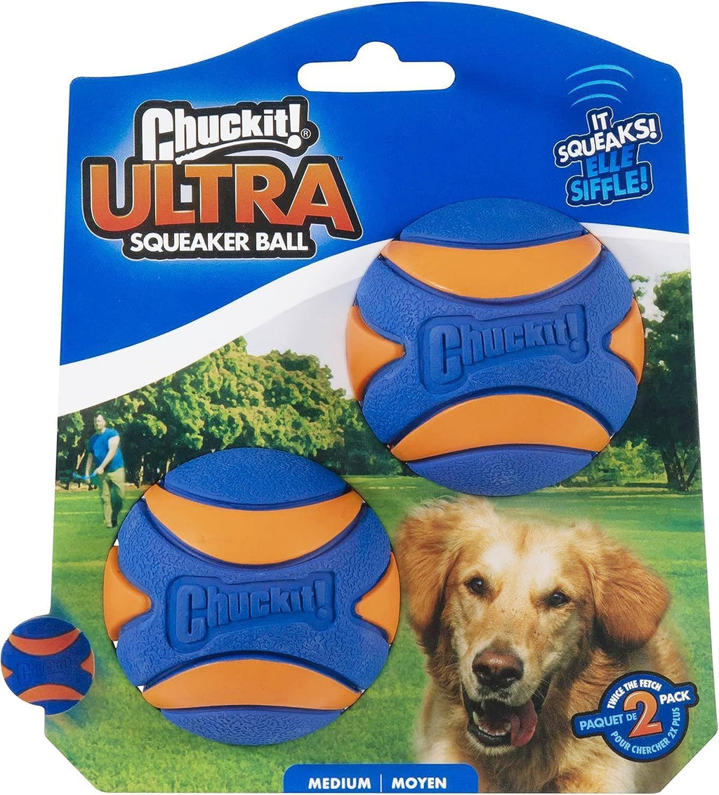 Chuckit! Ultra Ball Dog Toy, Durable Rubber, Medium 2.5-in, 2 Pack