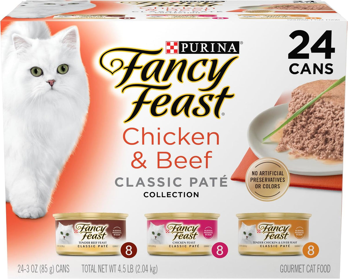 Purina Fancy Feast Gravy Lovers, Poultry & Beef Wet Cat Food, 3oz, 24-Pack