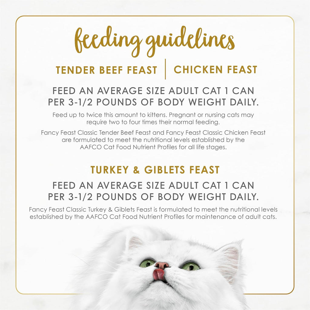 Purina Fancy Feast Classic Pate Wet Cat Food, 3 oz Cans, 30-Pack