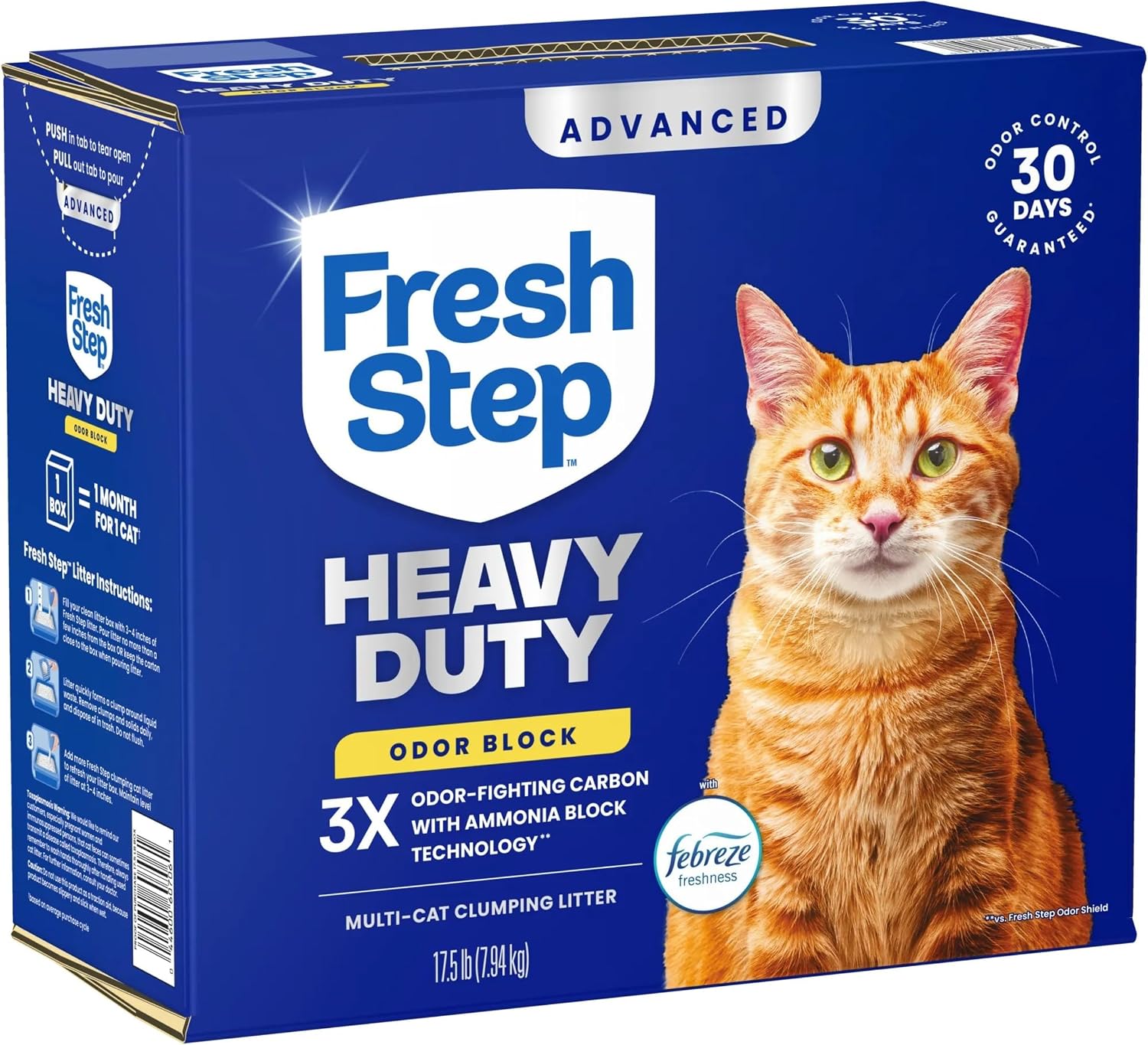 Fresh Step Advanced Heavy Duty Multi Cat Clumping Cat Litter, 17.5 lb.
