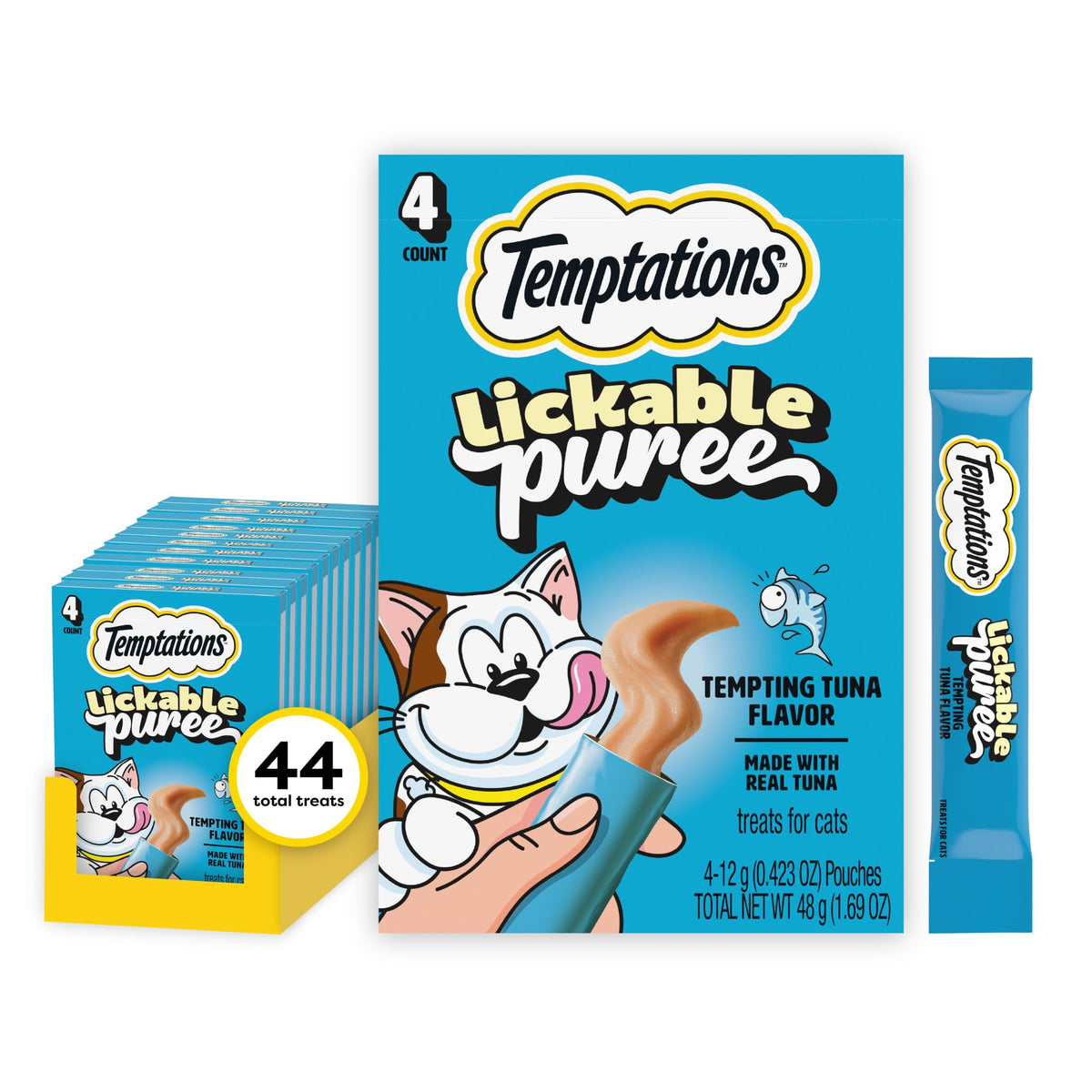 Temptations Creamy Puree Lickable Cat Treats, Beef Liver, 16 Count