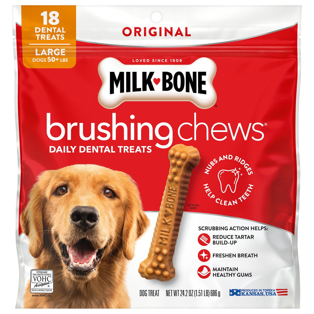 Milk-Bone Brushing Chews, Small/Medium, Original Flavor, 35 Dental Treats