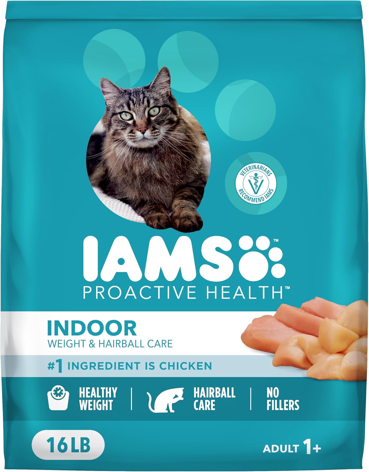 IAMS Proactive Health Indoor Dry Cat Food, Chicken & Turkey, 7 lb