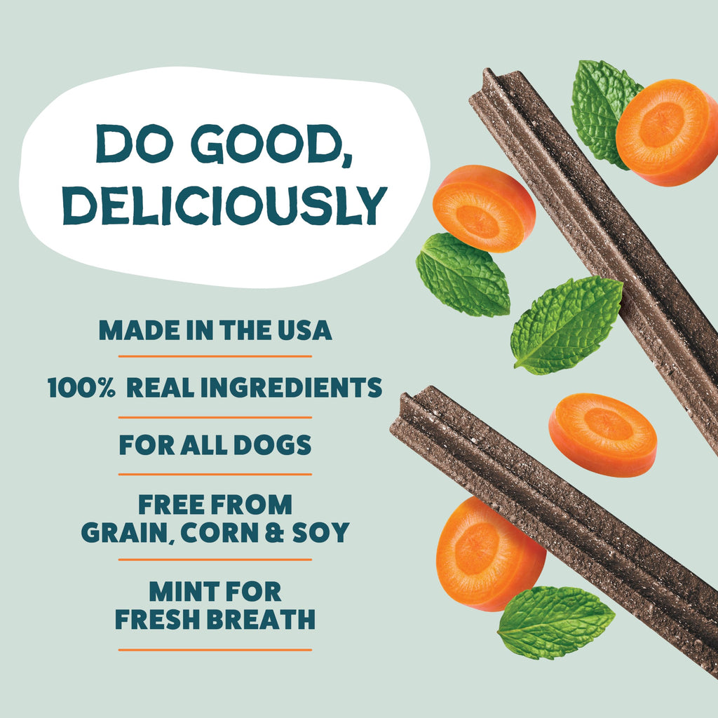 Shameless Pets Blueberry & Mint Dental Chews for Dogs, 8 Chews
