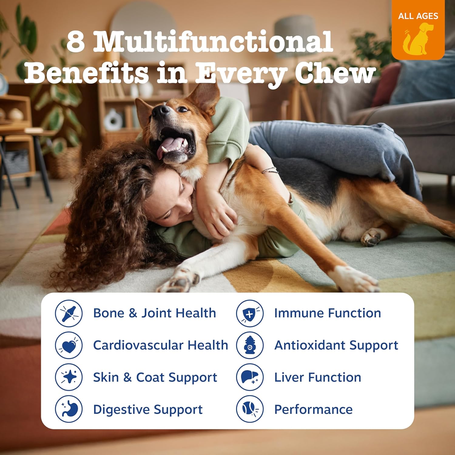 Zesty Paws Dog Vitamins - Dog Multivitamin Chews, Bison, 90 Ct