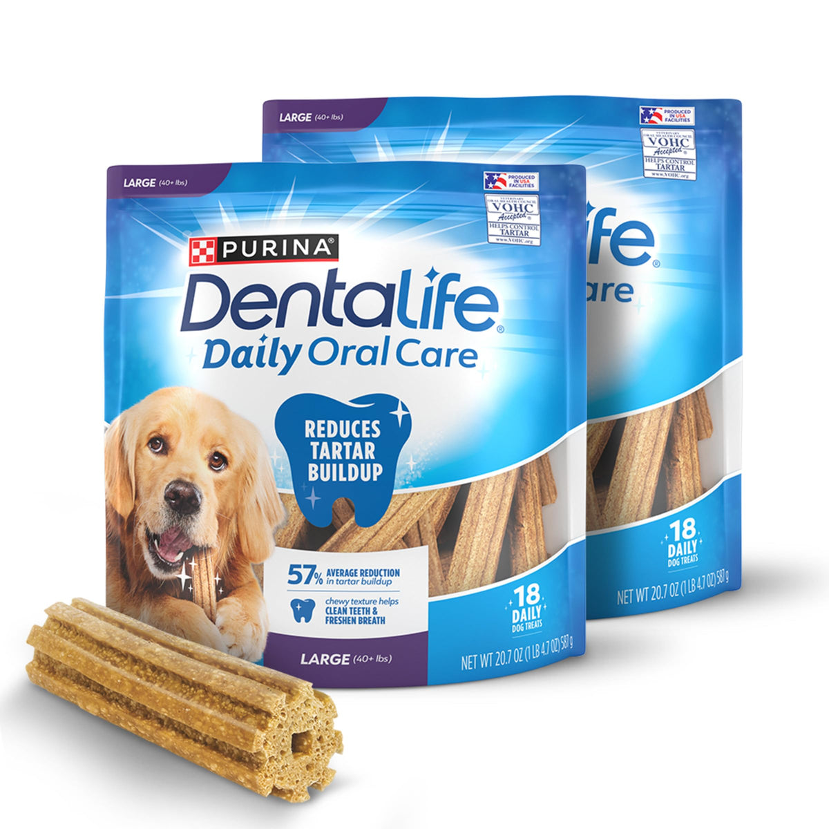 Dentalife Purina Daily Oral Care Dental Dog Treats for Large Dogs, 30 ct