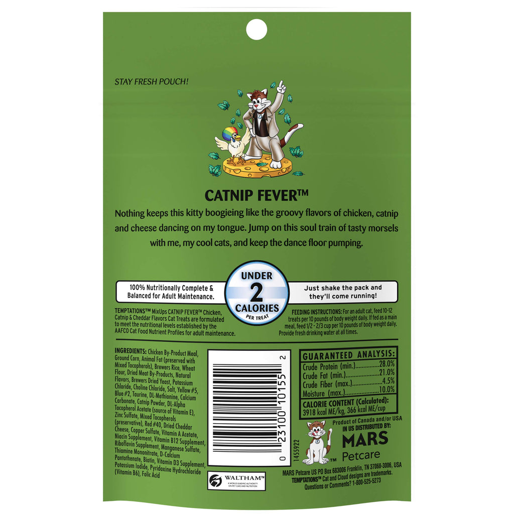 Temptations MixUps Crunchy and Soft Cat Treats, Catnip Fever, 16 oz