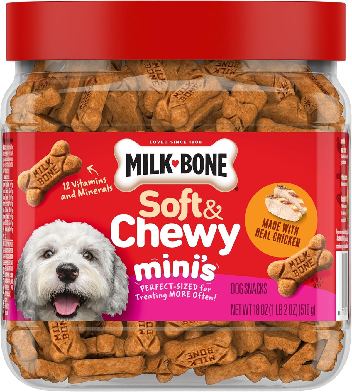 Milk-Bone Soft & Chewy Dog Treats, 25 Oz. Canister