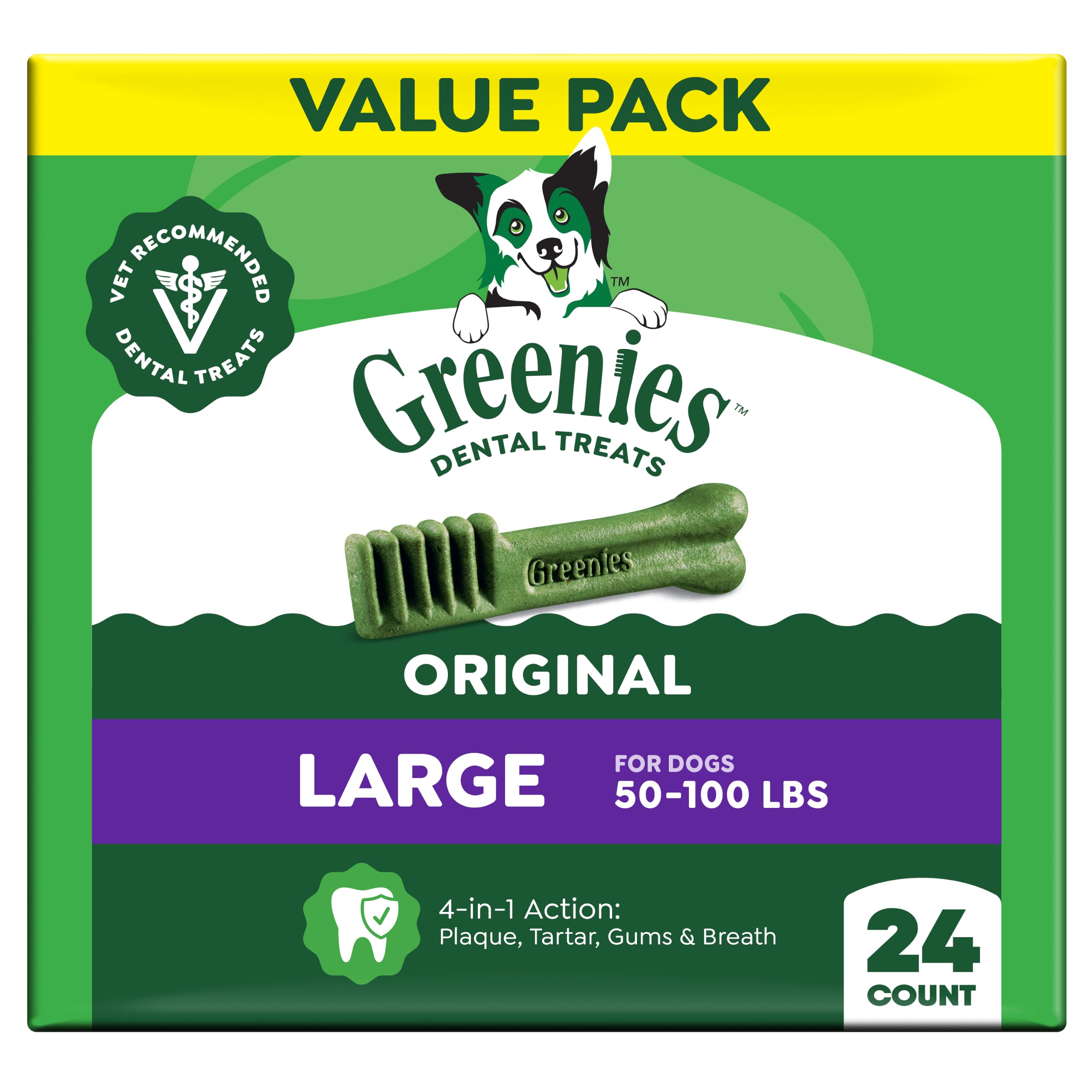 Greenies Large Natural Dental Dog Treats, Original Flavor, 17 Count
