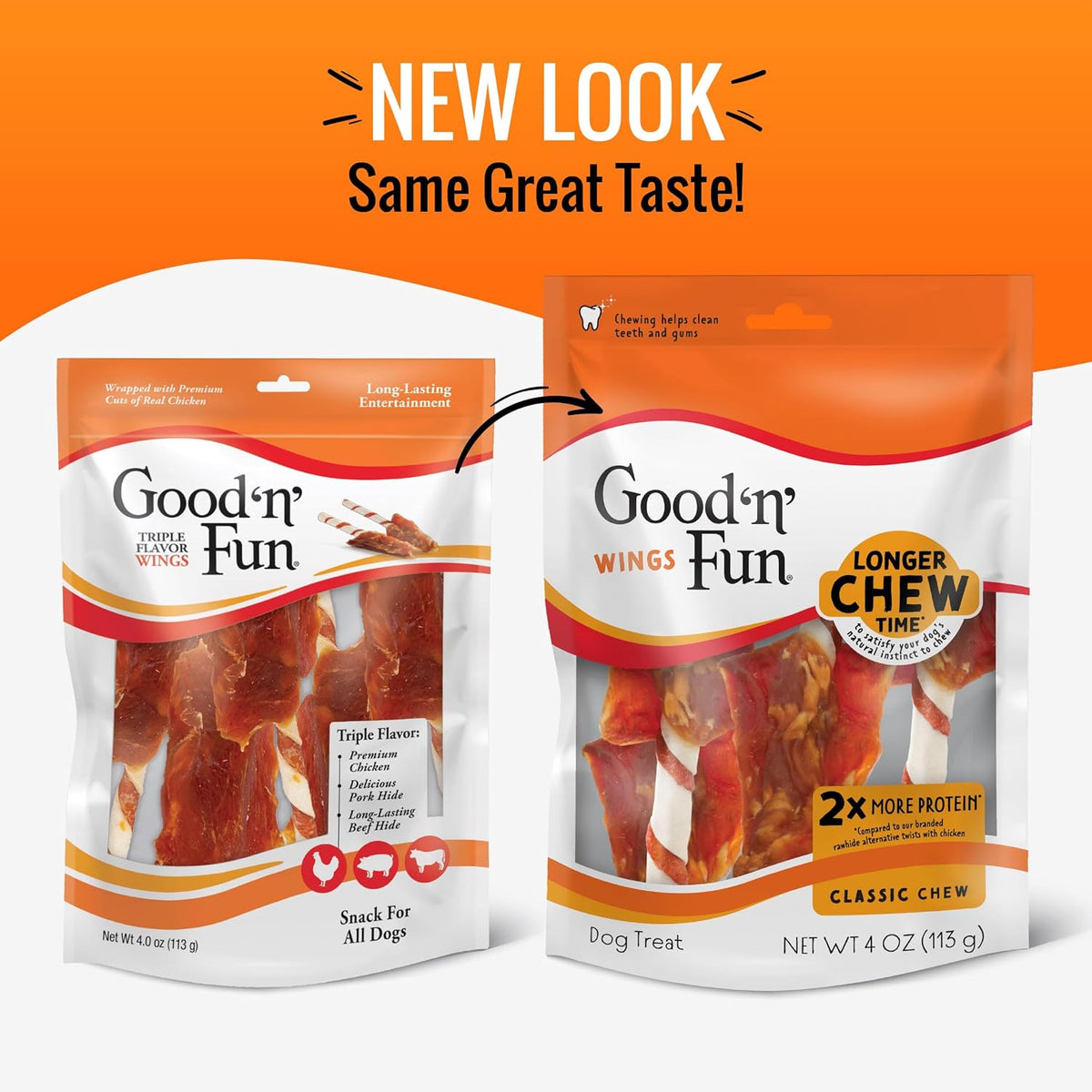 GOOD 'N' FUN Wings Long-Lasting Dog Treat Made with Real Protein, 24 oz
