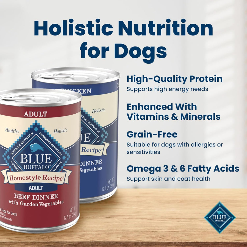 Blue Buffalo Homestyle Recipe Chicken Adult Wet Dog Food, 12.5 oz, 12 ct