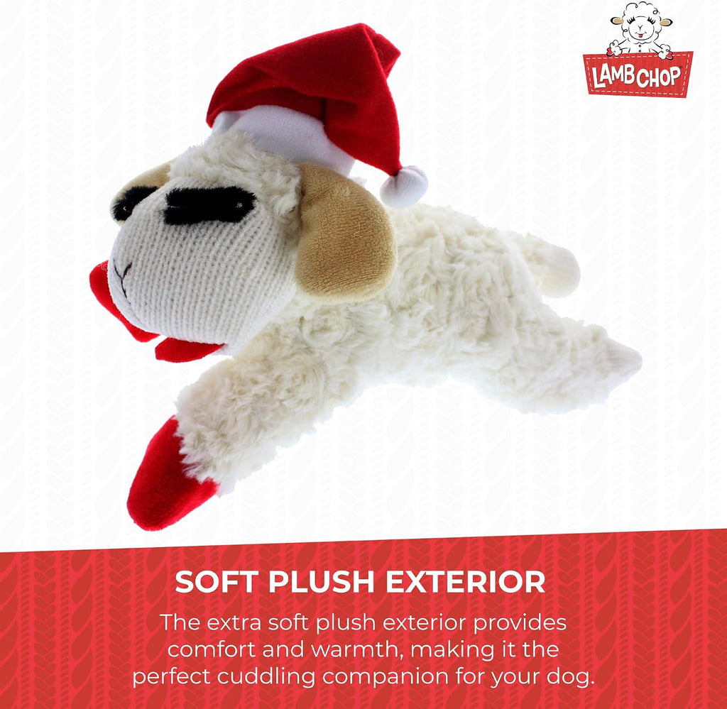 Multipet Lamb Chop Dog Plush Toy - Squeaky Toy for All Dogs - Extra Soft Plush - Stuffed Animal Dog Toy for Cuddling & Playing - Cute Pet Toy (6", Cream)