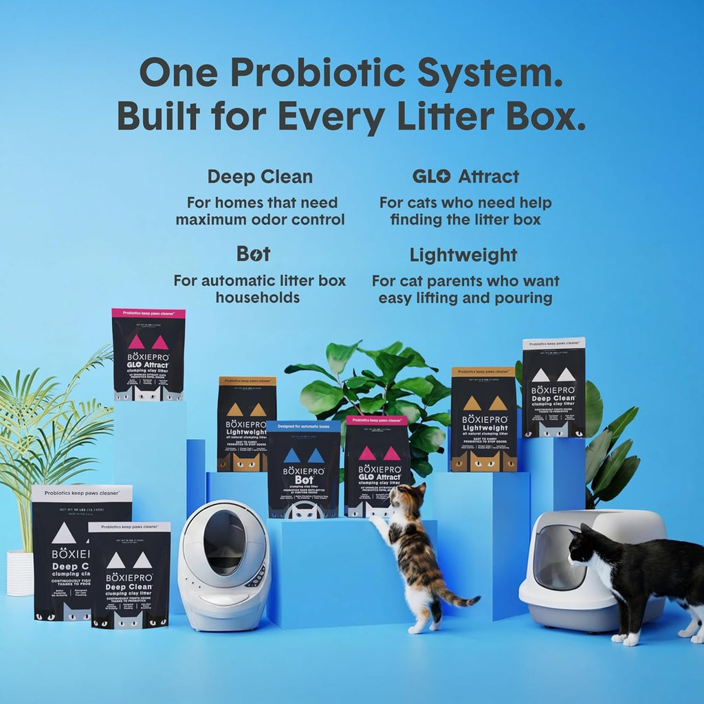 BoxiePro Bot Probiotic Cat Litter Automatic Box 40+ Day Odor Control 16 lb