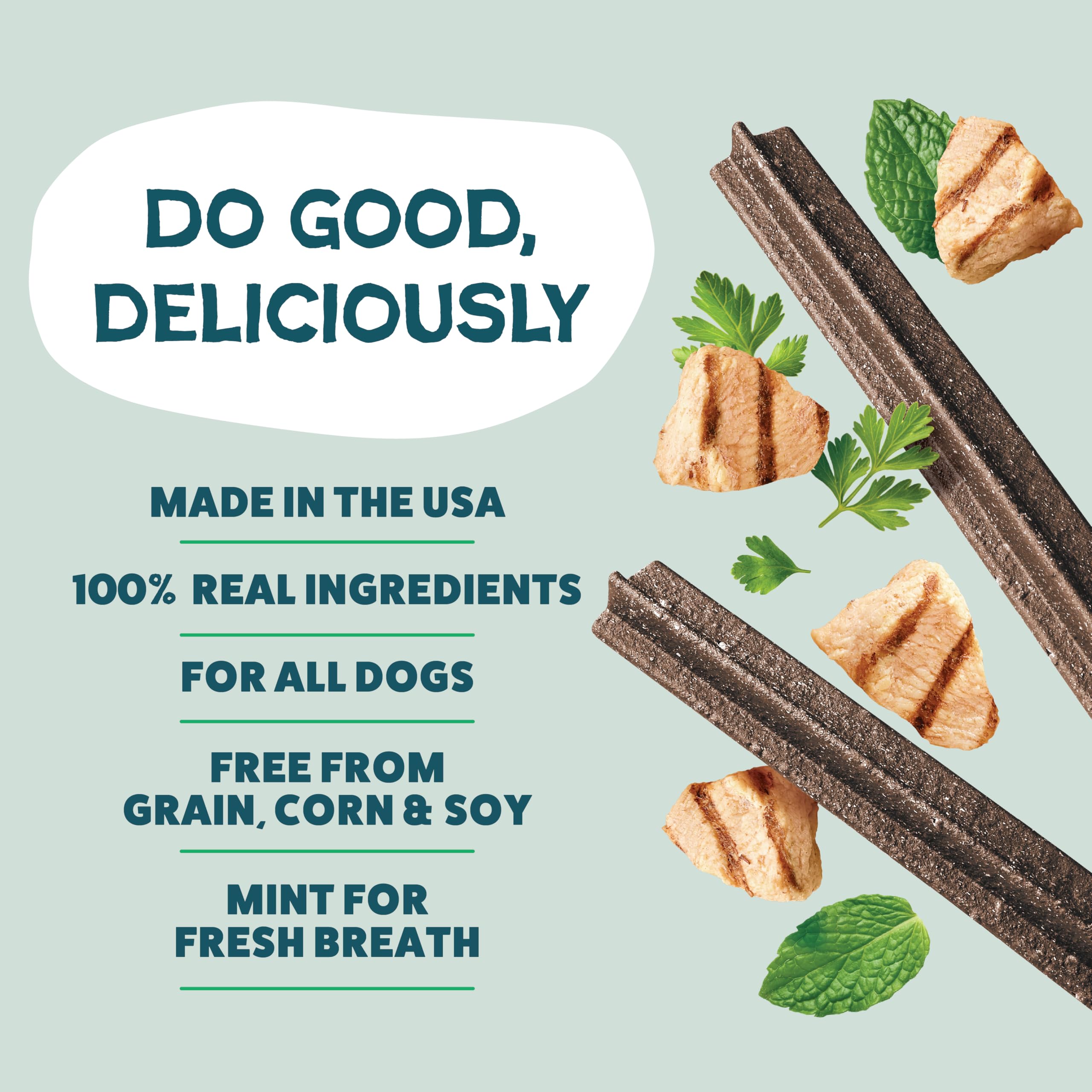 Shameless Pets Blueberry & Mint Dental Chews for Dogs, 8 Chews