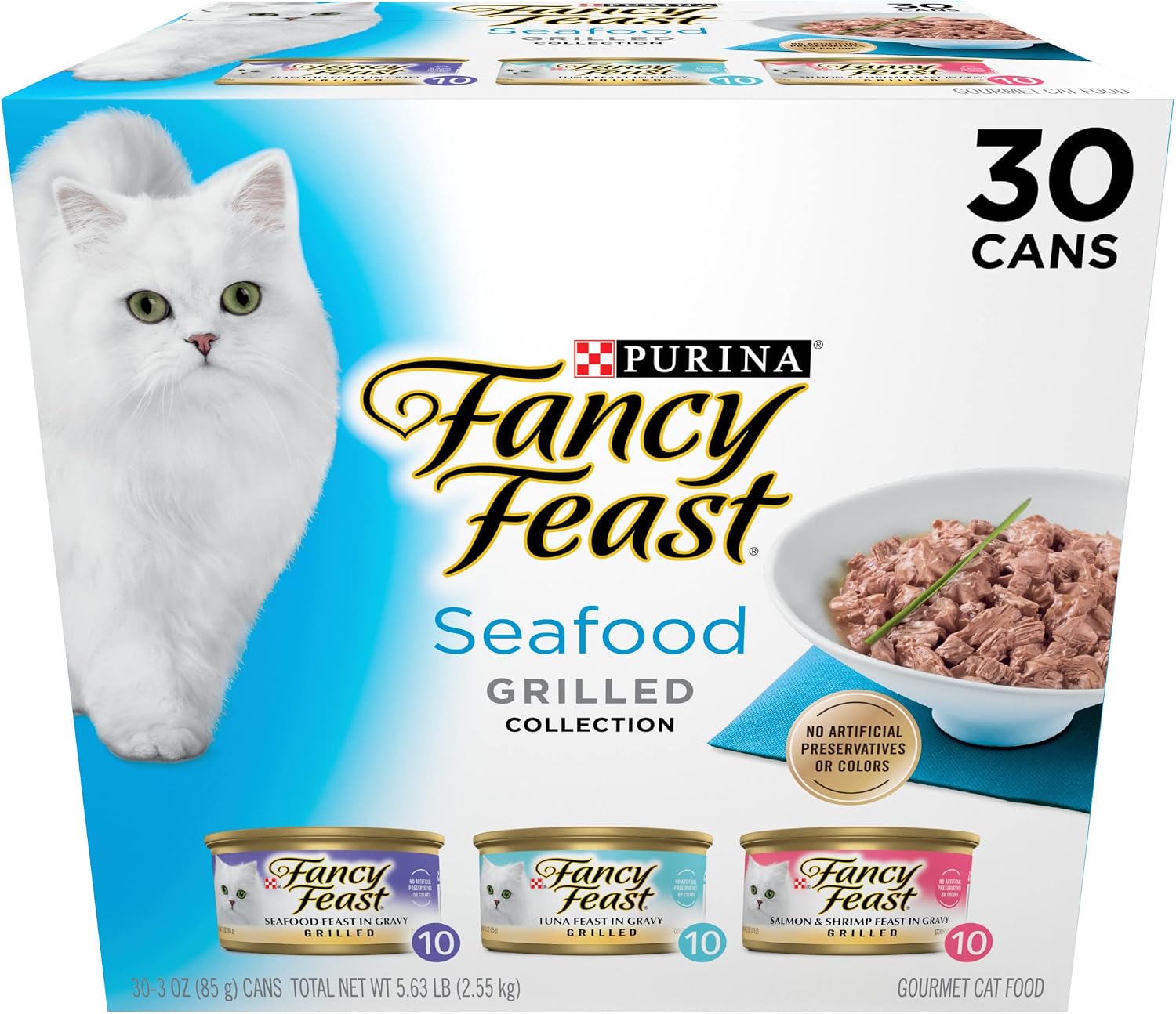 Purina Fancy Feast Grilled Seafood Wet Cat Food, 3 oz Cans, 24-Pack