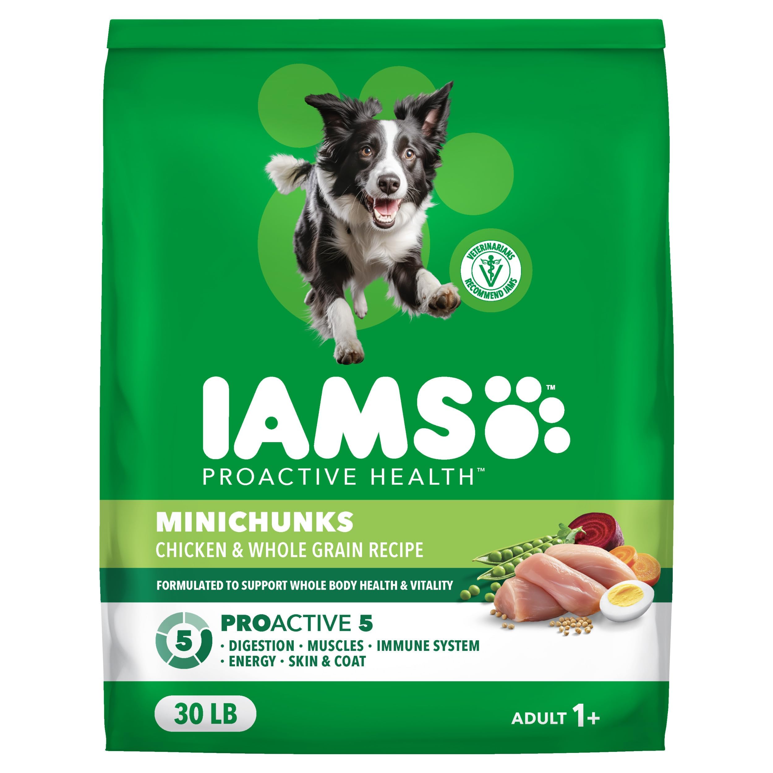 IAMS Proactive Health Adult Minichunks Dry Dog Food, Chicken, 40 lb