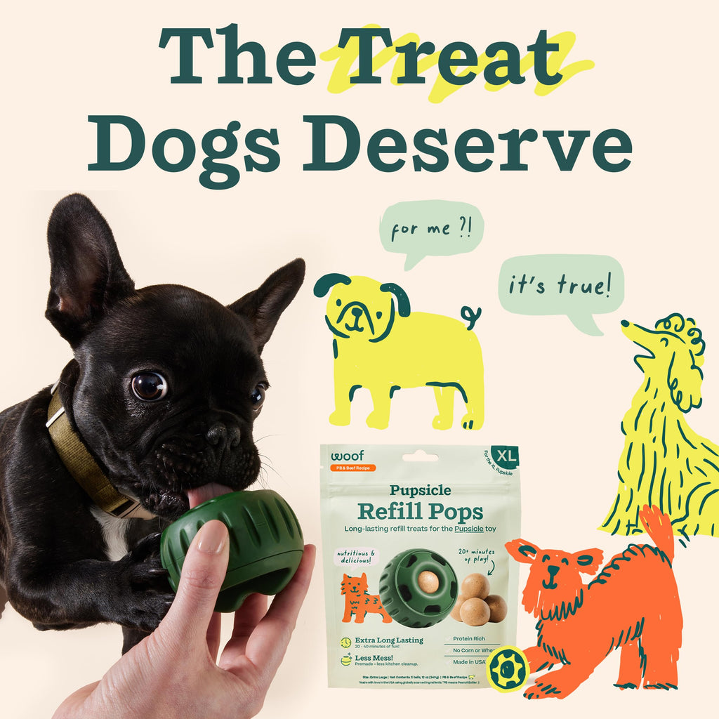 WOOF Pupsicle Peanut Butter & Beef Refill Pops Dog Treats, Large, 7 Count