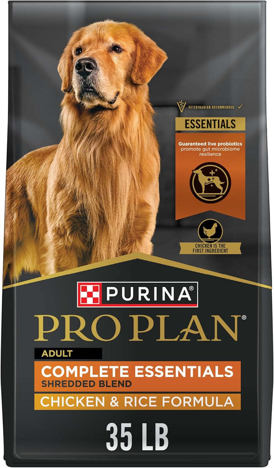 Purina Pro Plan Complete Essentials Chicken & Rice Dry Dog Food, 35 lb Bag
