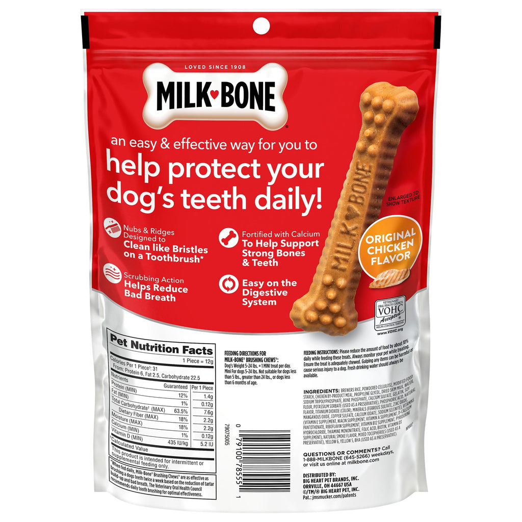 Milk-Bone Brushing Chews, Small/Medium, Original Flavor, 35 Dental Treats