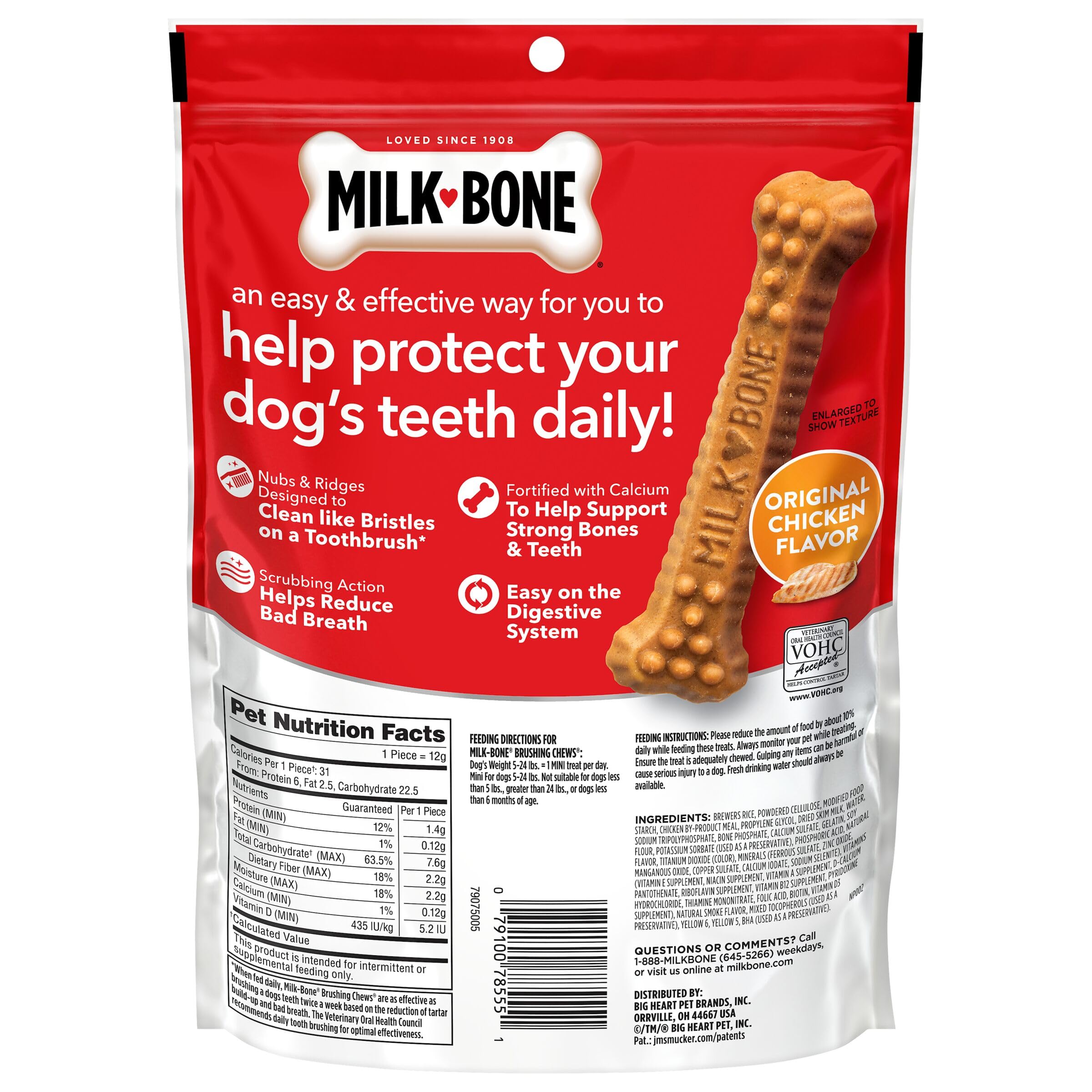 Milk-Bone Brushing Chews, Small/Medium, Original Flavor, 35 Dental Treats