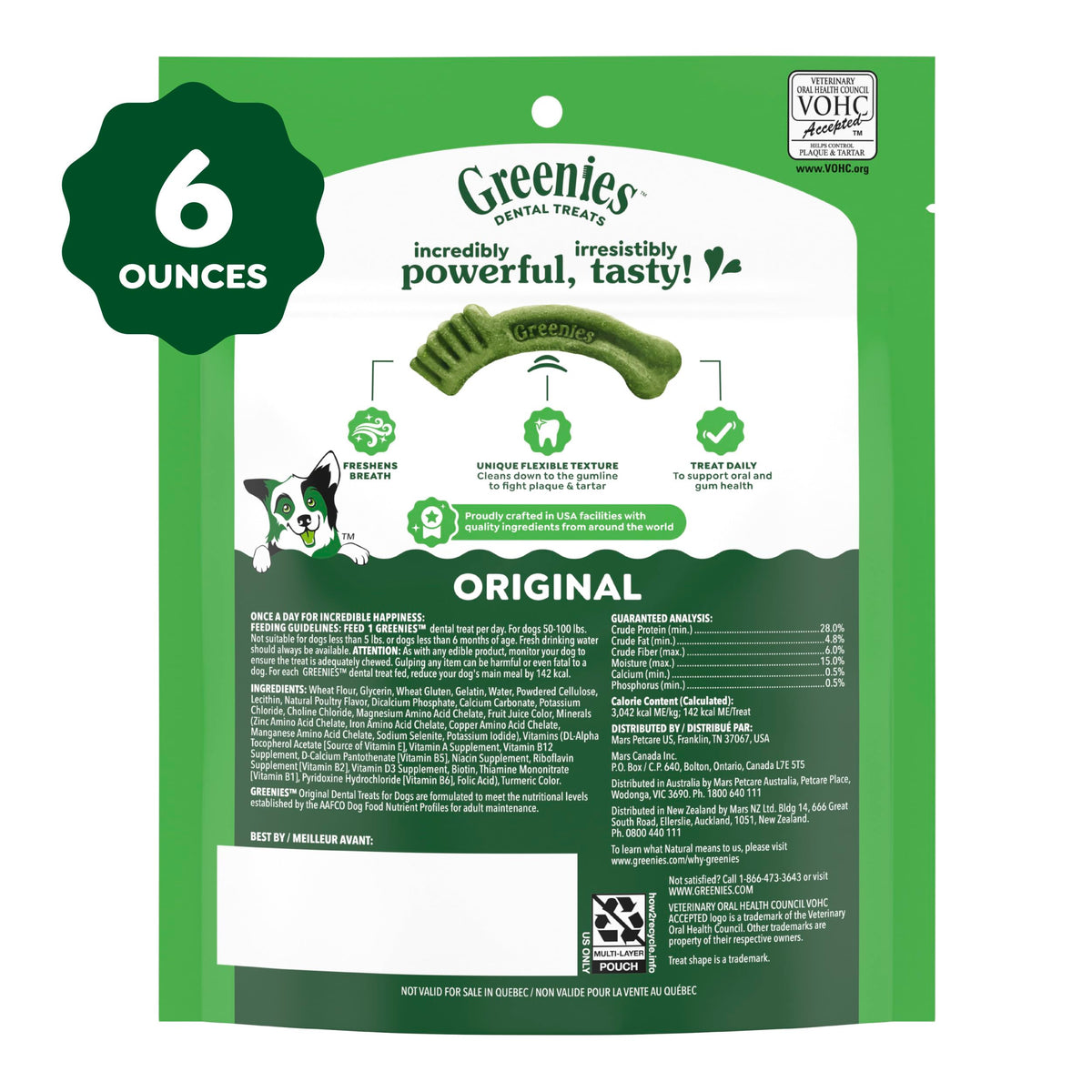 Greenies Large Natural Dental Dog Treats, Original Flavor, 17 Count