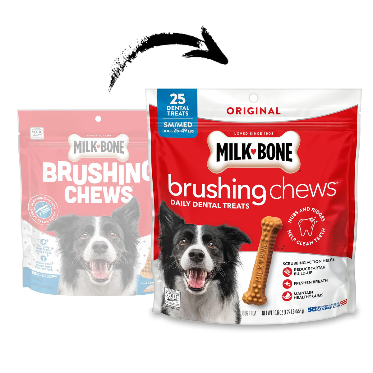 Milk-Bone Brushing Chews, Small/Medium, Original Flavor, 35 Dental Treats