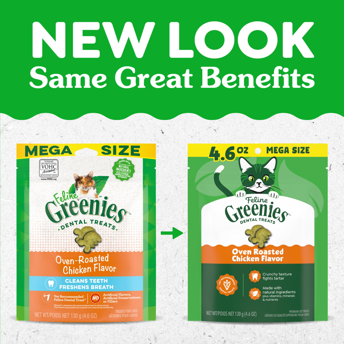 Greenies Feline Natural Dental Cat Treats, Roasted Chicken Flavor, 9.75 oz