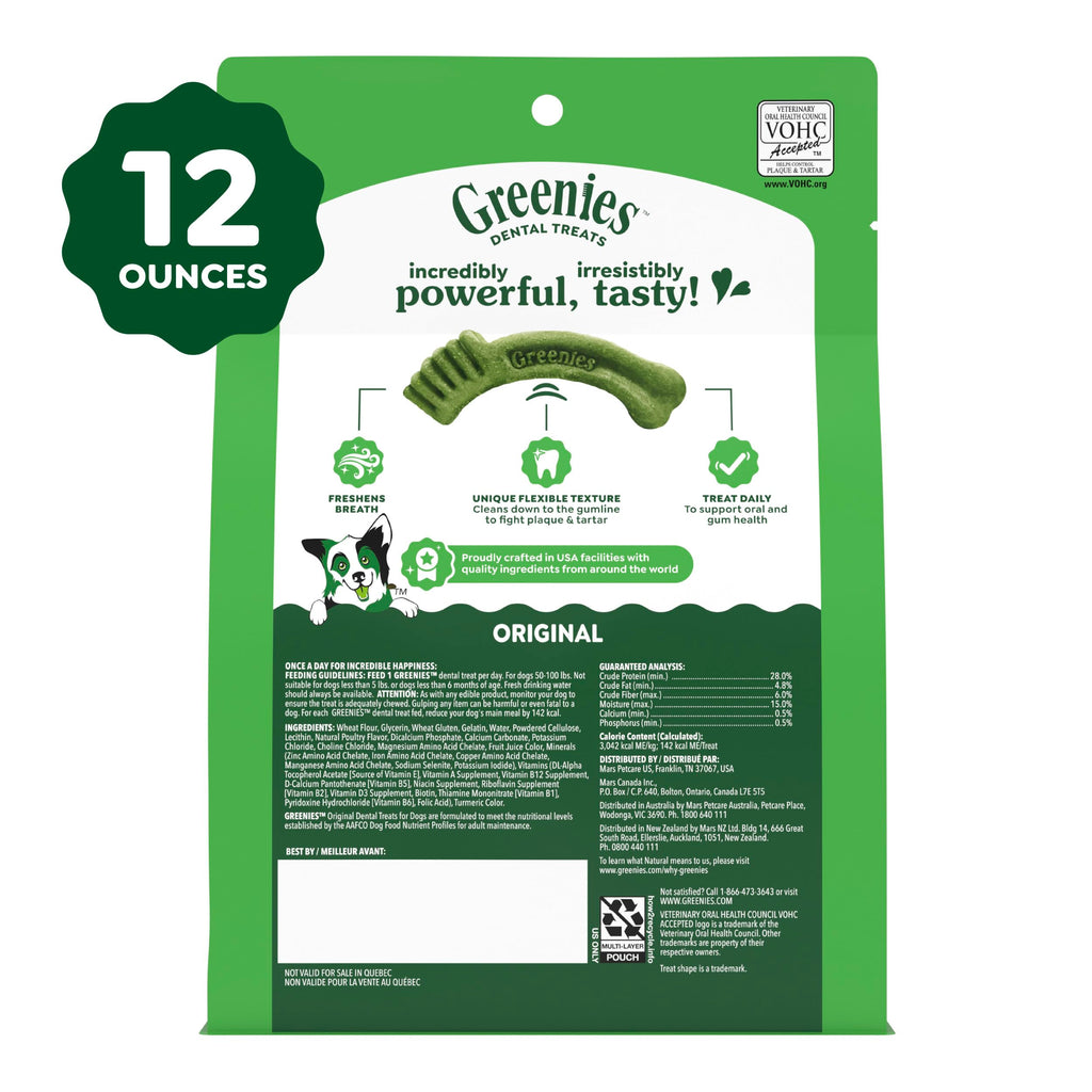 Greenies Large Natural Dental Dog Treats, Original Flavor, 17 Count