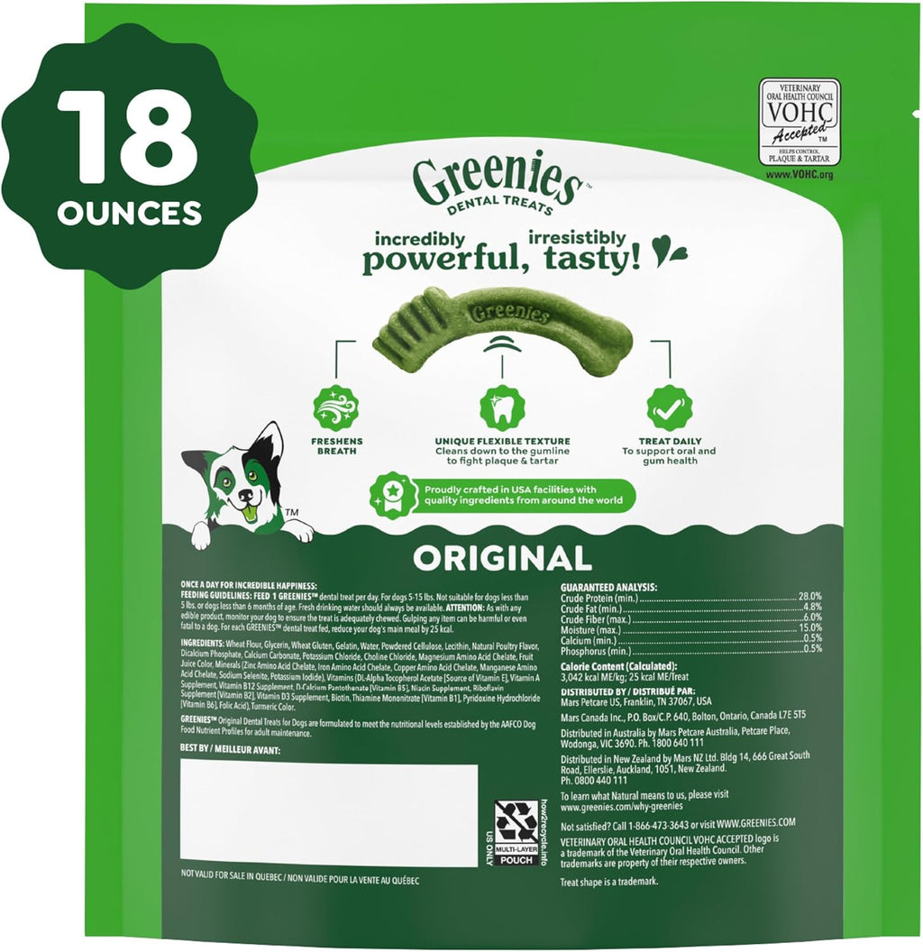 Greenies Teenie Original Natural Dental Dog Treats, Chicken, 130 Count