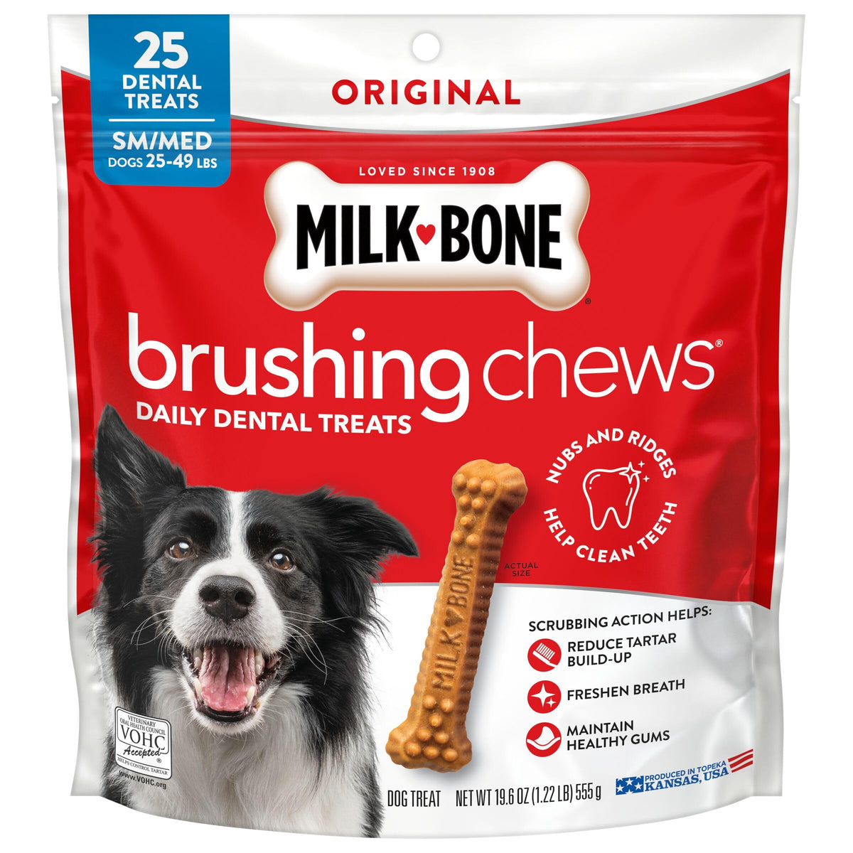Milk-Bone Brushing Chews, Small/Medium, Original Flavor, 35 Dental Treats