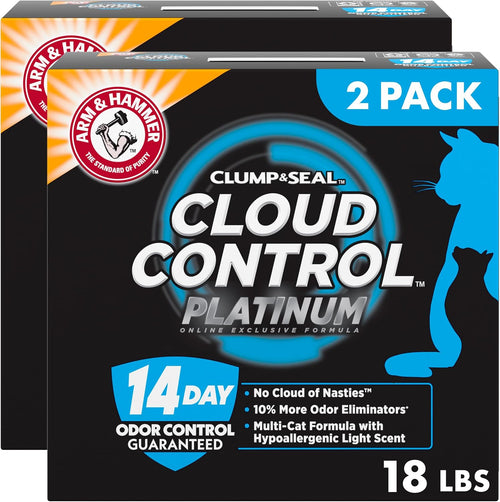 ARM & HAMMER Slide Platinum Easy Clean-Up Clumping Cat Litter, 18 lbs