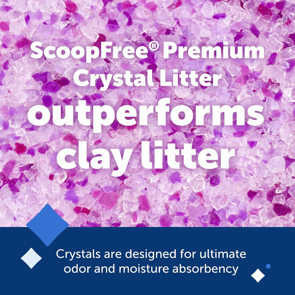 PetSafe ScoopFree Premium Crystal Litter, Lavender Scent, 4.3Lb Bag, 2 Pack
