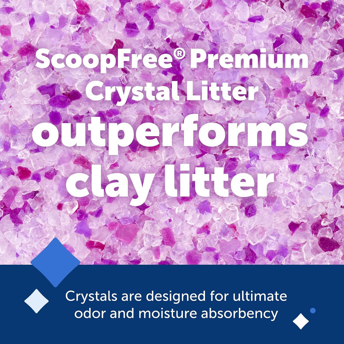 PetSafe ScoopFree Premium Crystal Litter, Lavender Scent, 4.3Lb Bag, 2 Pack