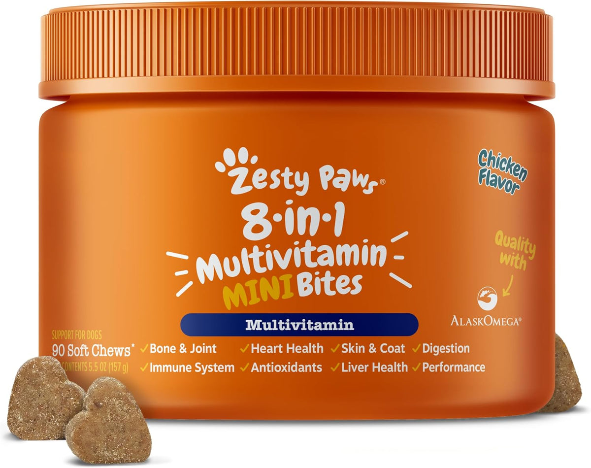 Zesty Paws Dog Vitamins - Dog Multivitamin Chews, Bison, 90 Ct