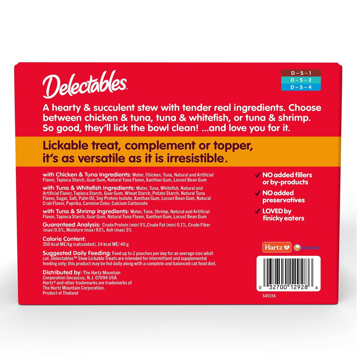 Delectables Lickable Treat Stew Wet Cat Treat Variety Pack, Food Topper, Hydrating, Grain-Free, No Fillers, No By-Products, No Added Preservatives, 1.4oz Pouch, 12ct
