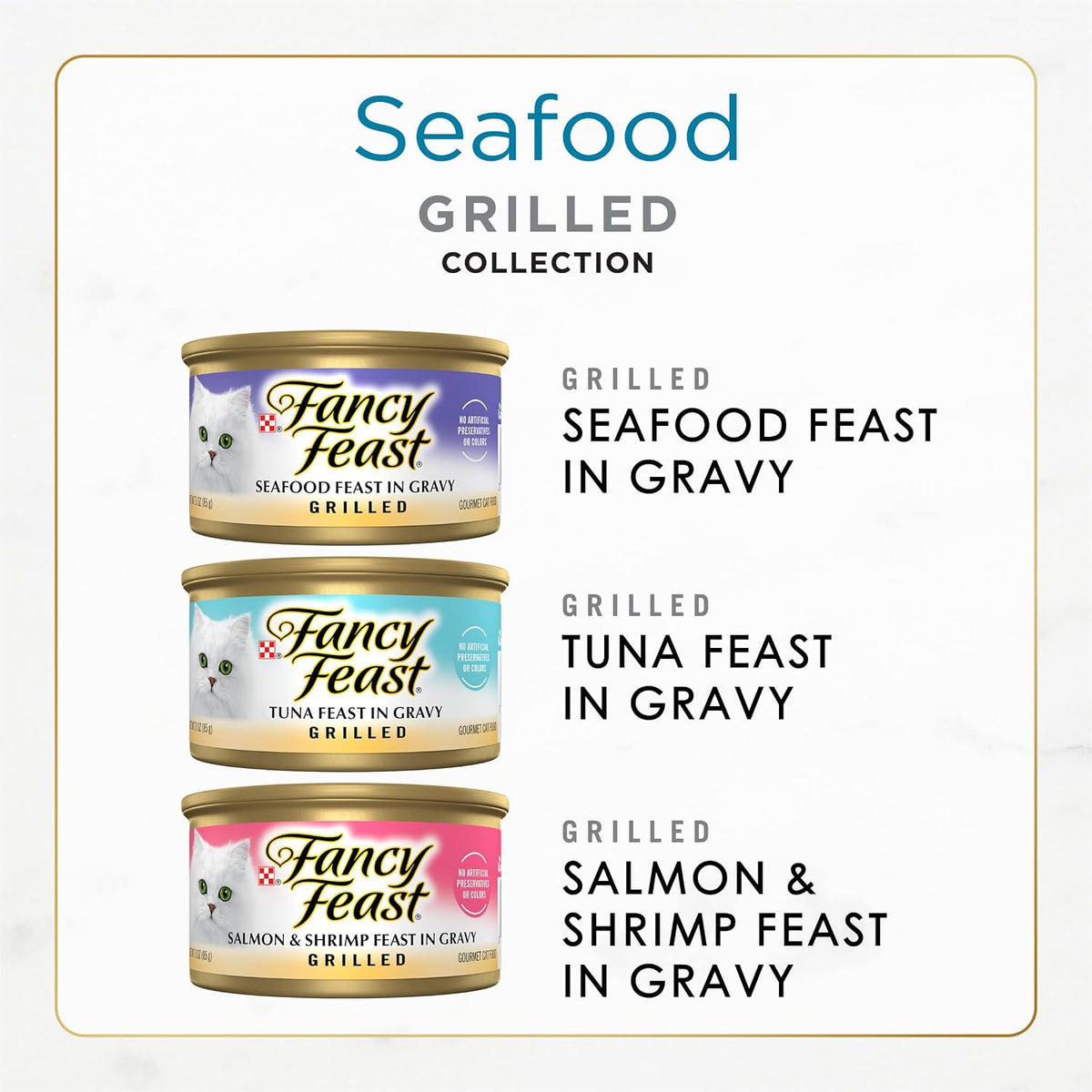 Purina Fancy Feast Grilled Seafood Wet Cat Food, 3 oz Cans, 24-Pack