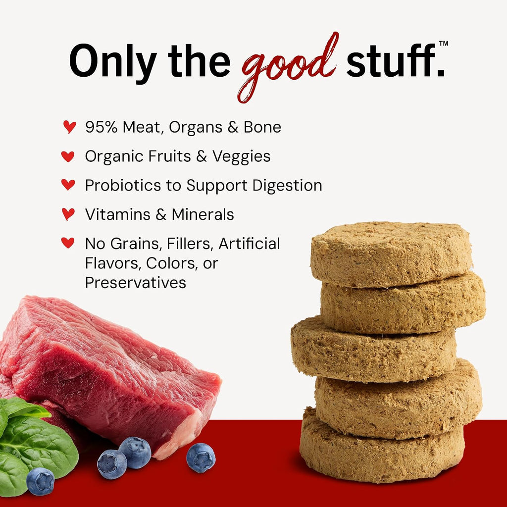 Stella & Chewy’s Freeze Dried Raw Dinner Patties – Grain Free Dog Food, Protein Rich Stella’s Super Beef Recipe – 5.5 oz