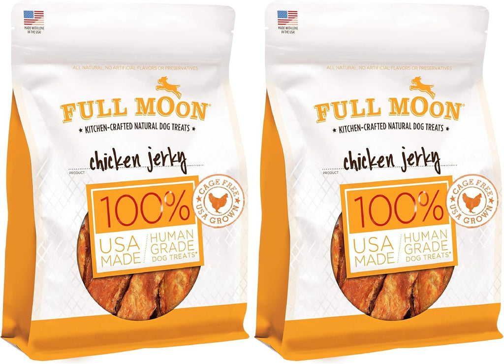 Full Moon Beef Jerky Healthy All Natural Dog Treats Human Grade Made in USA Grain Free 11 oz (Pack of 4)