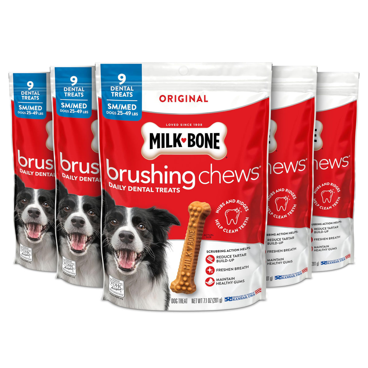 Milk-Bone Brushing Chews, Small/Medium, Original Flavor, 35 Dental Treats