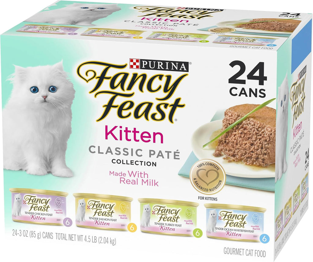 Purina Fancy Feast Wet Kitten Food Variety Pack, 3 oz cans, 24-Pack