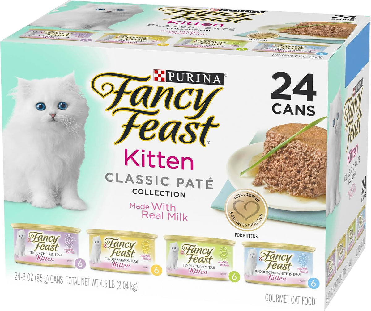 Purina Fancy Feast Wet Kitten Food Variety Pack, 3 oz cans, 24-Pack