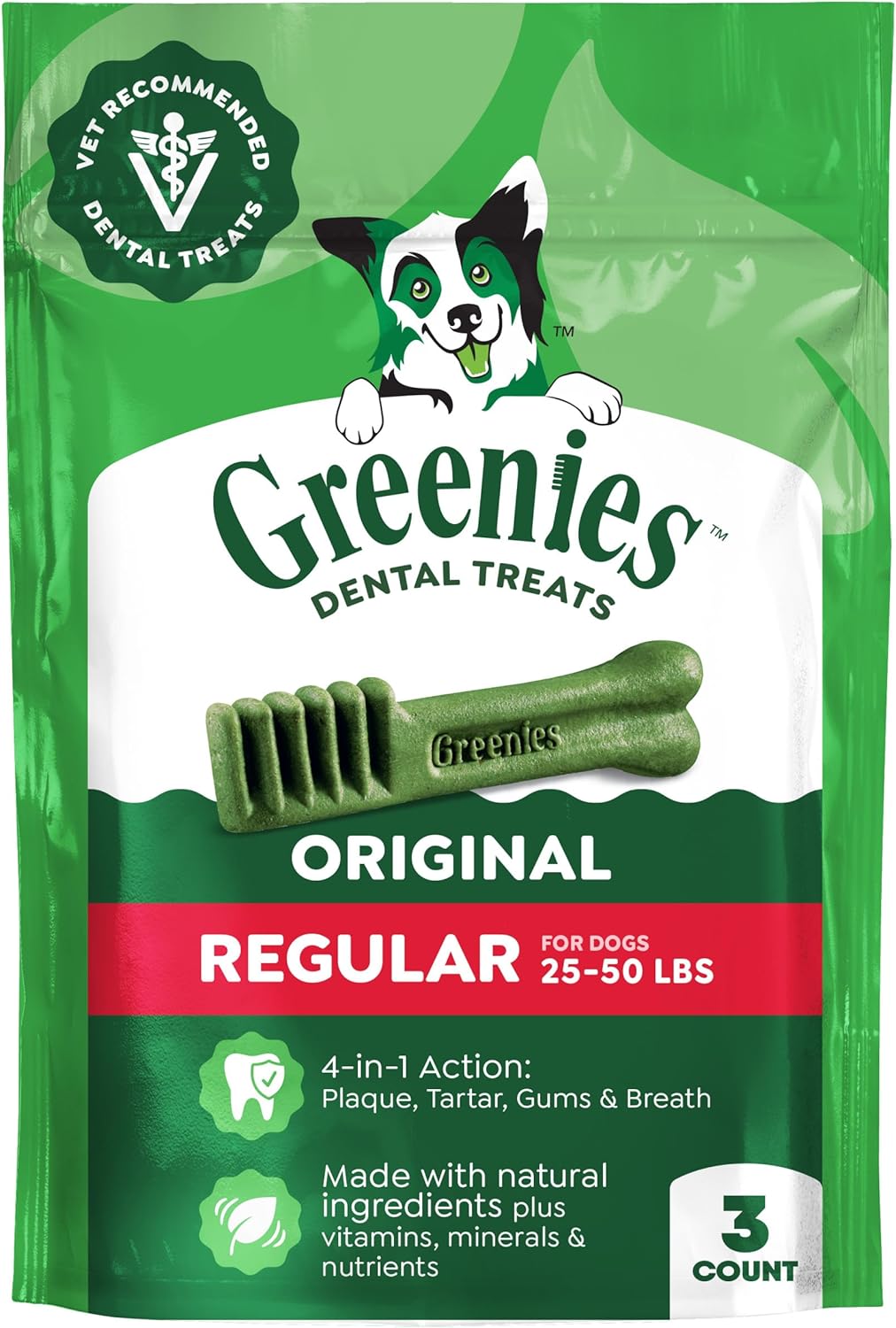 Greenies Regular Dental Dog Treats, Original Chicken Flavor, 36 Count
