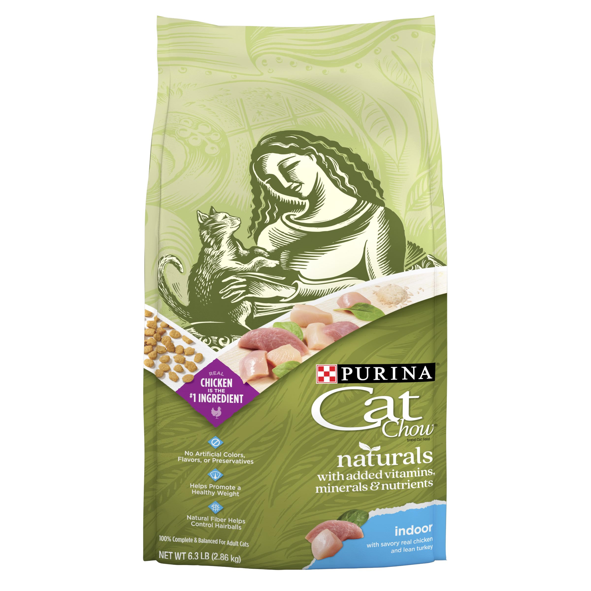 Purina Cat Chow Naturals Hairball, Indoor Dry Cat Food, 13 lb Bag