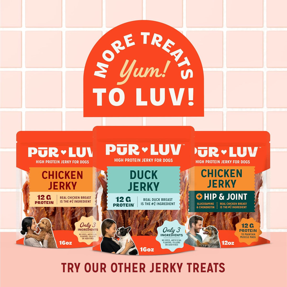 Pur Luv Dog Treats, K9 Kabobs Made with Real Chicken, Duck, and Sweet Potato, 12 Ounces, Dog Snacks, Healthy, Easily Digestible, Long-Lasting, High Protein Treat, Satisfies Urge to Chew