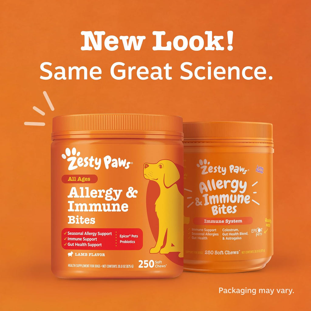 Zesty Paws Dog Allergy Chews - Dog Allergy Relief, Lamb, 90 Ct