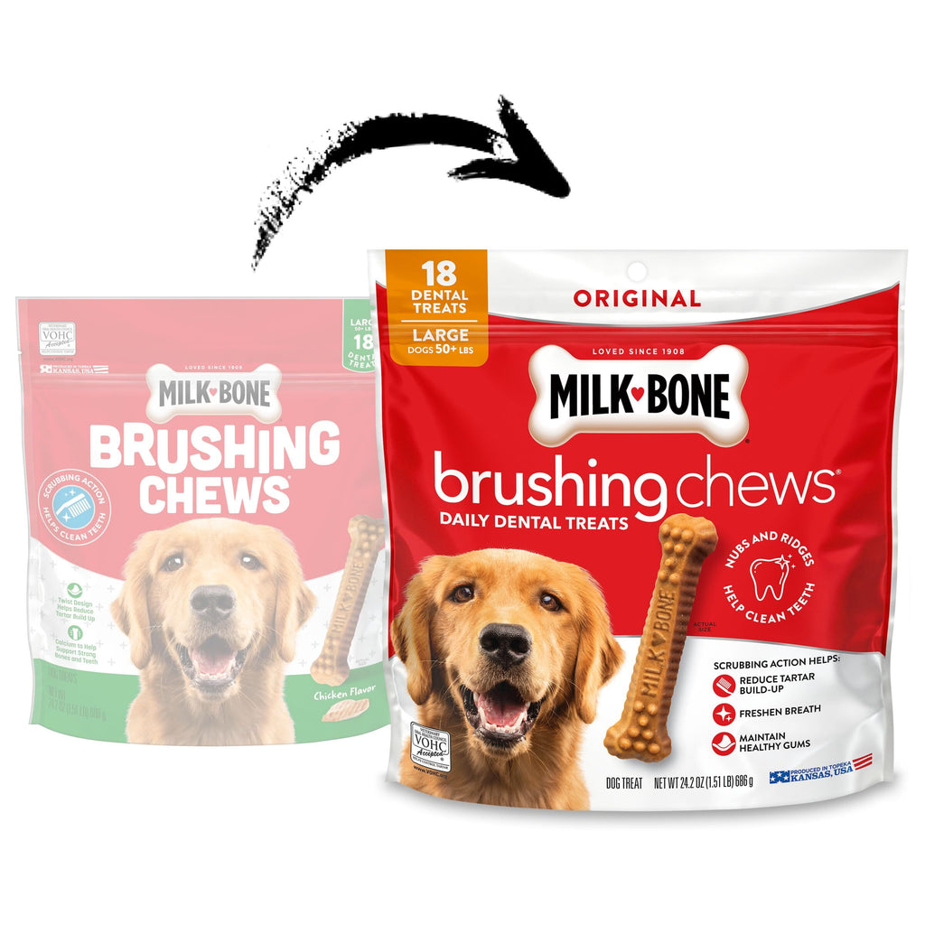 Milk-Bone Brushing Chews, Small/Medium, Original Flavor, 35 Dental Treats