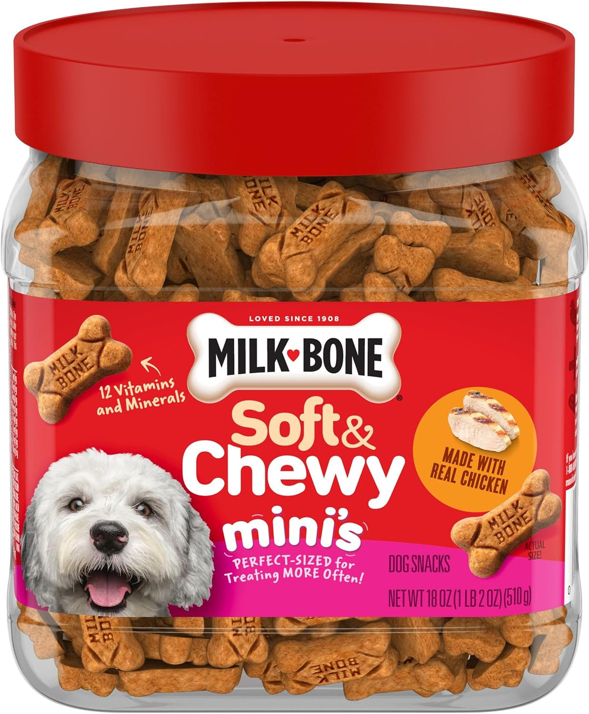 Milk-Bone Soft & Chewy Dog Treats, 25 Oz. Canister